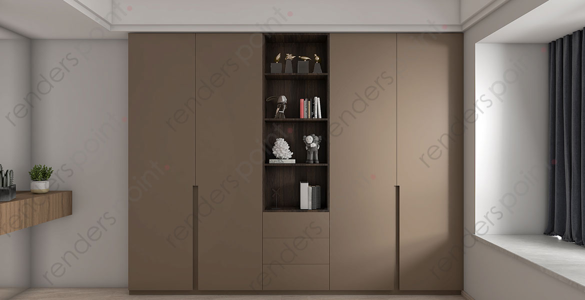 A pretty wardrobe with multiple storage formats