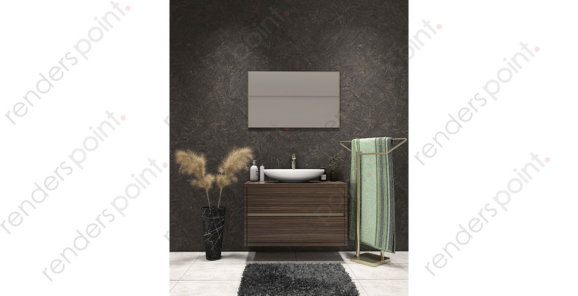 Drop-in basin with wooden touch vanity design