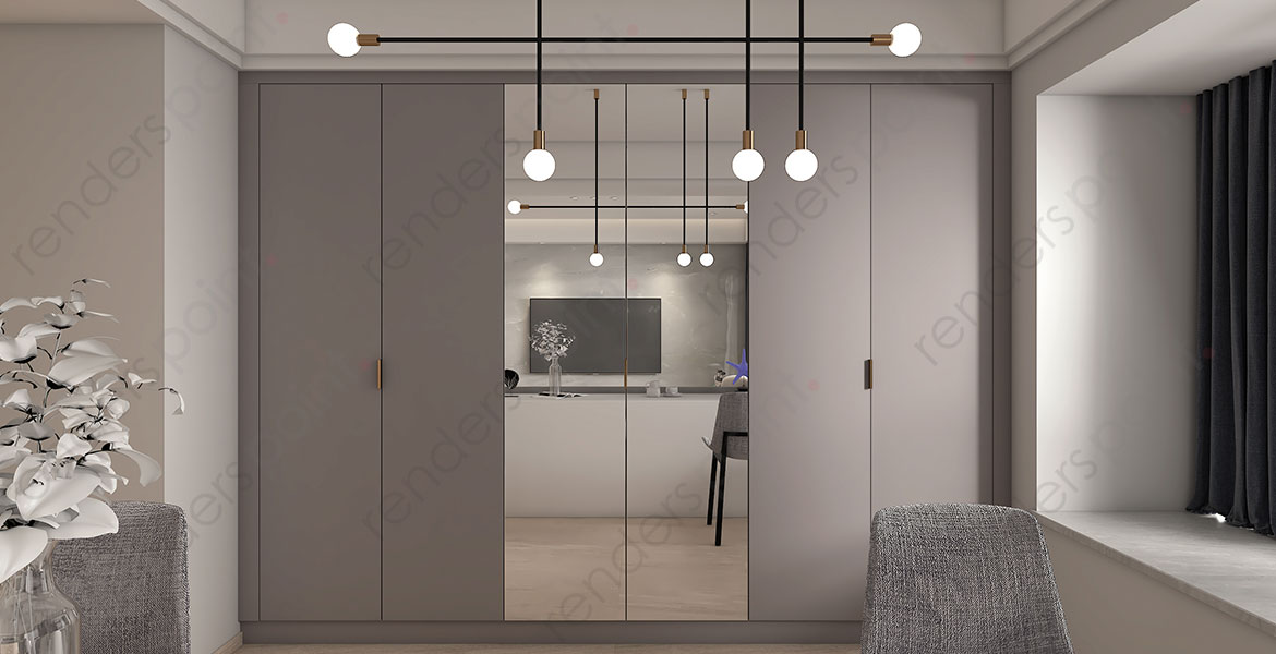 Elegance personified with this wardrobe design render