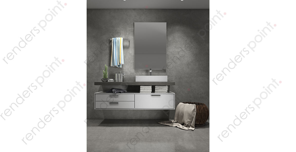 Elegant wall-mounted vanity unit