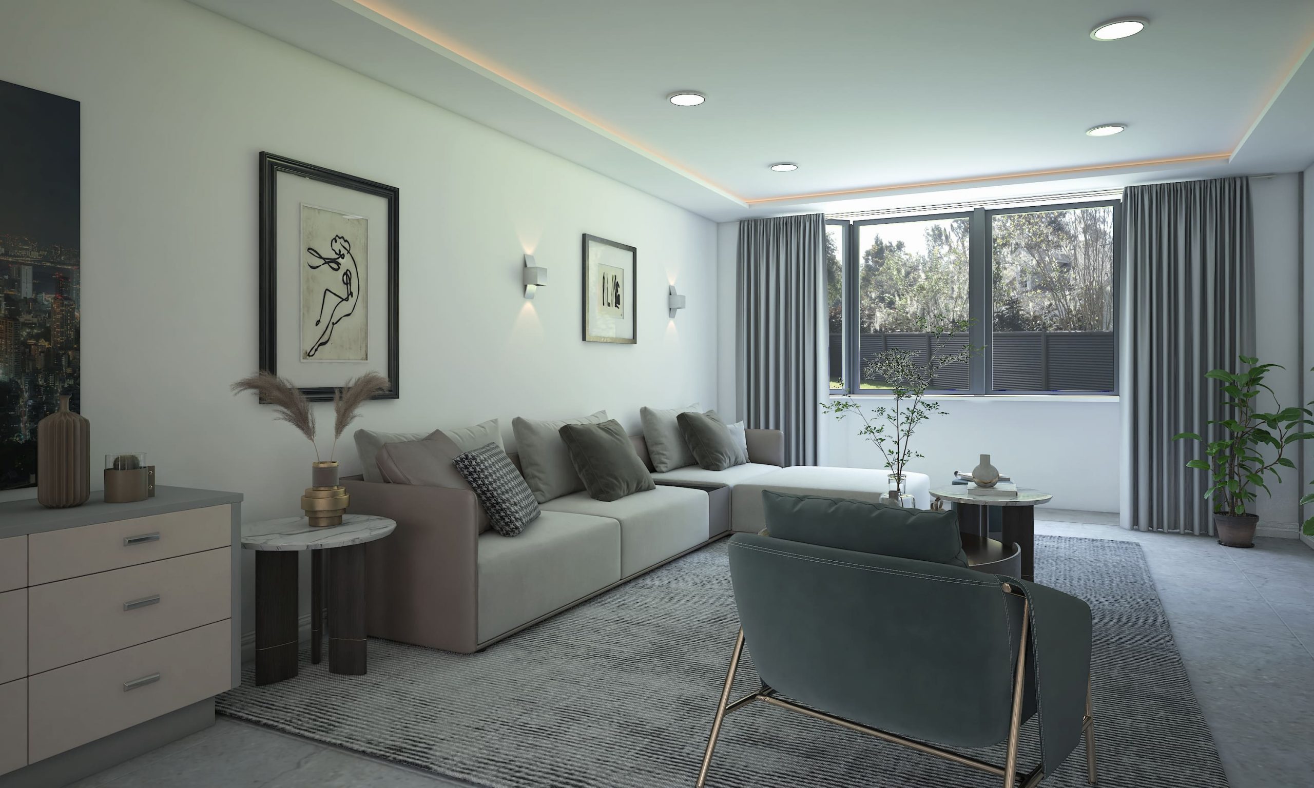 living room render design